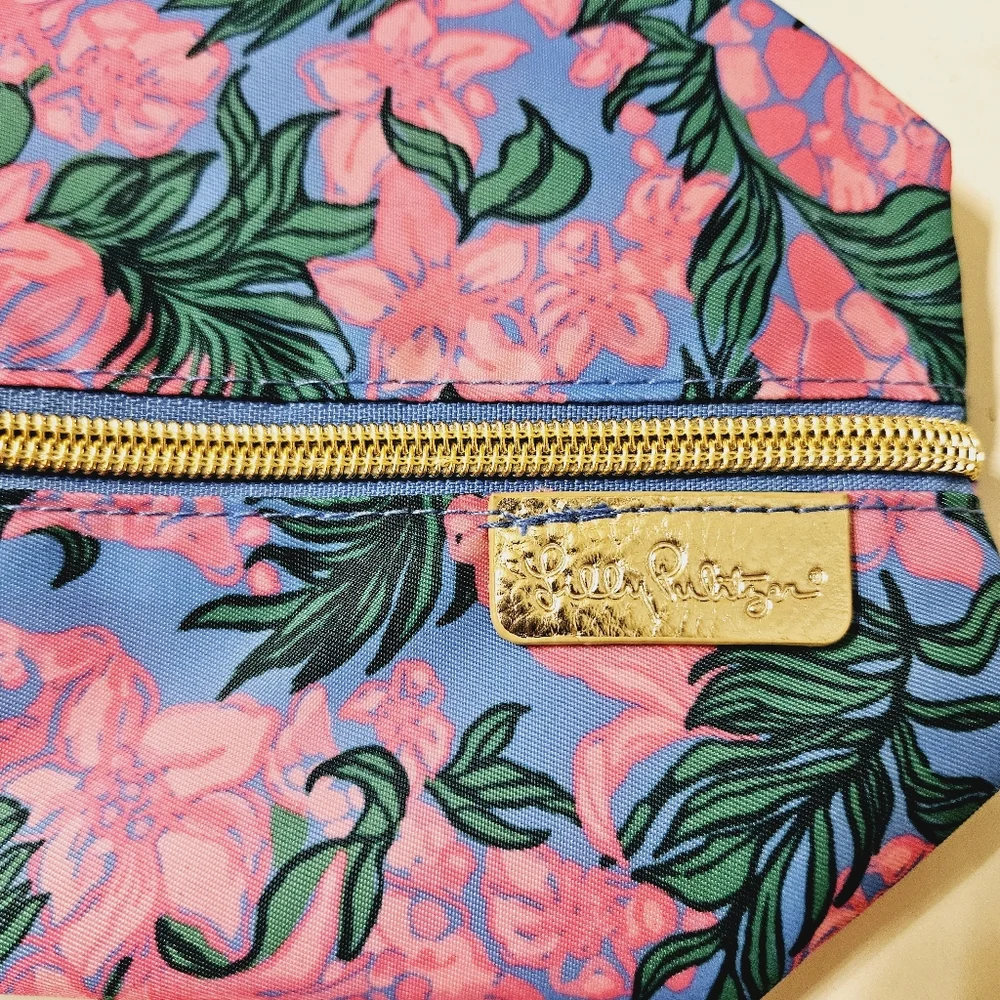 Lilly Pulitzer Pen Cosmetic Pouch Bag Safari Sunset Floral NWOT